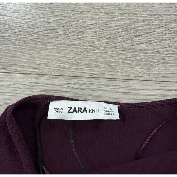Zara Knit Plum Burgundy One Shoulder Body Suit - Picture 6 of 13